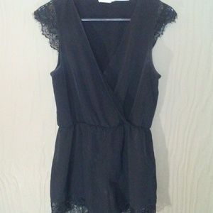 Black H&M Romper with lace accents
